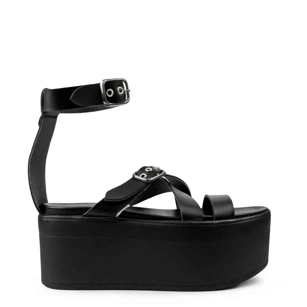 Altercore - Nikka Vegan Plateau Sandaal - Zwart